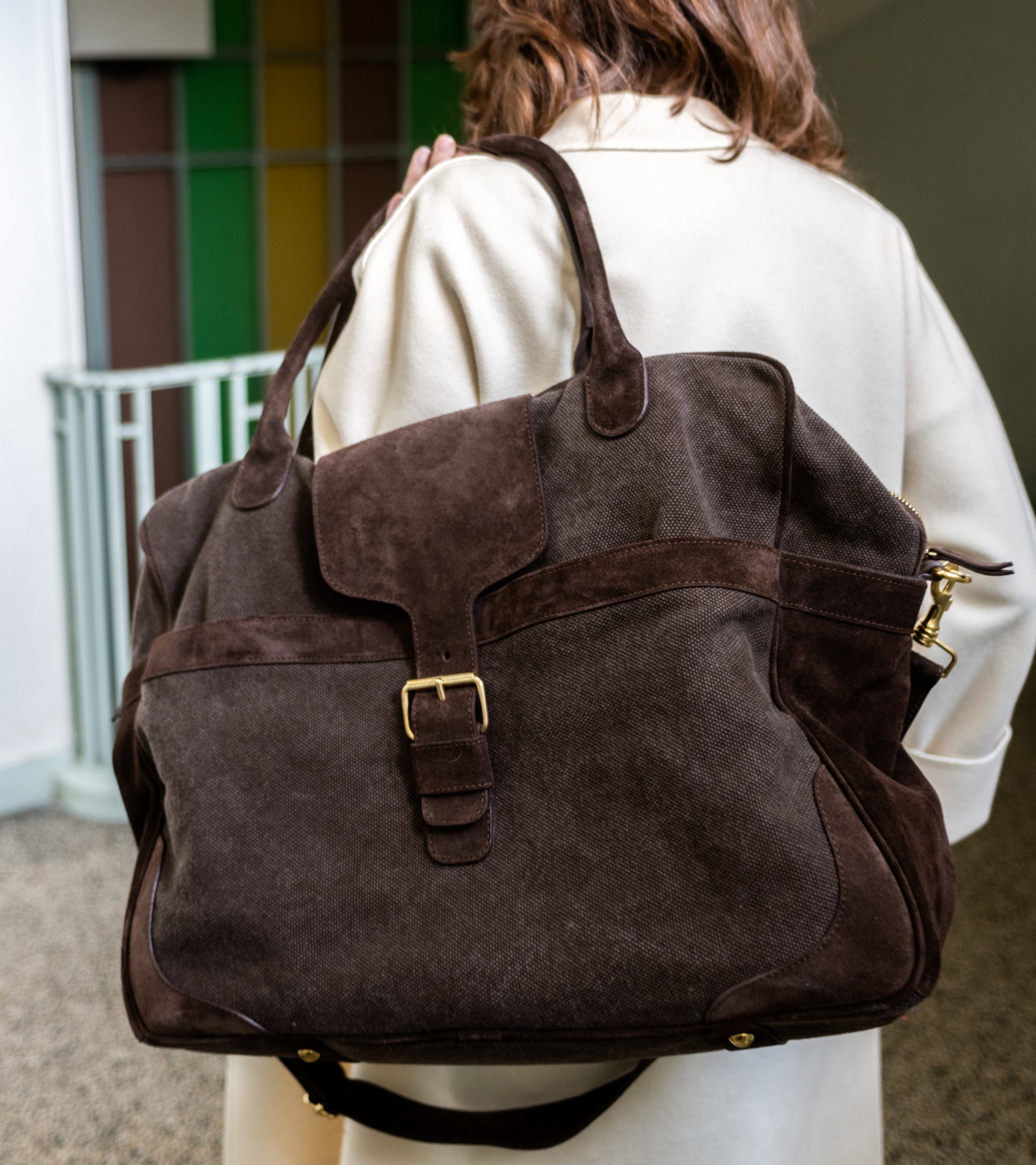 Sac de voyage Andrea en cuir - Marron