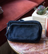 Sac ceinture Andrea en cuir - Bleu marine