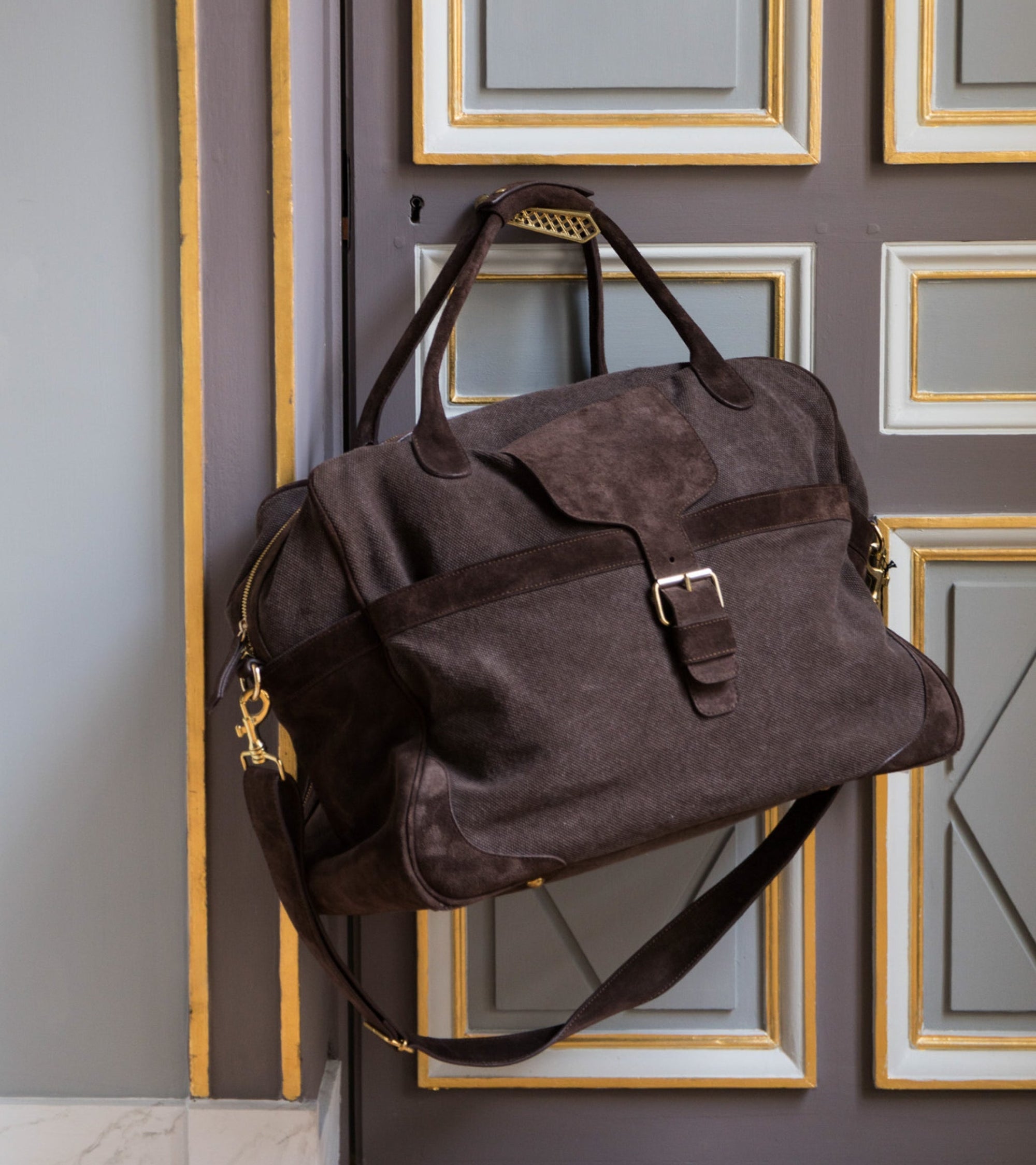 Sac de voyage Andrea en cuir - Marron