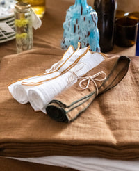 Serviette de table Tavola en lin - Blanc