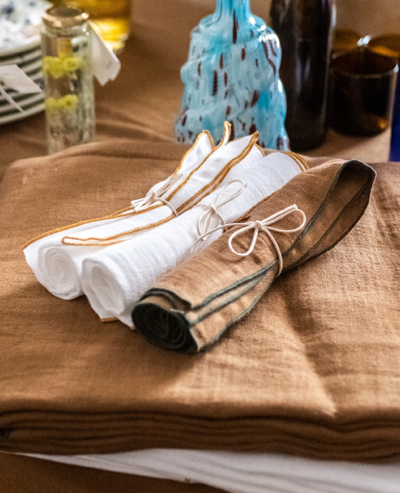 Serviette de table Tavola en lin - Blanc