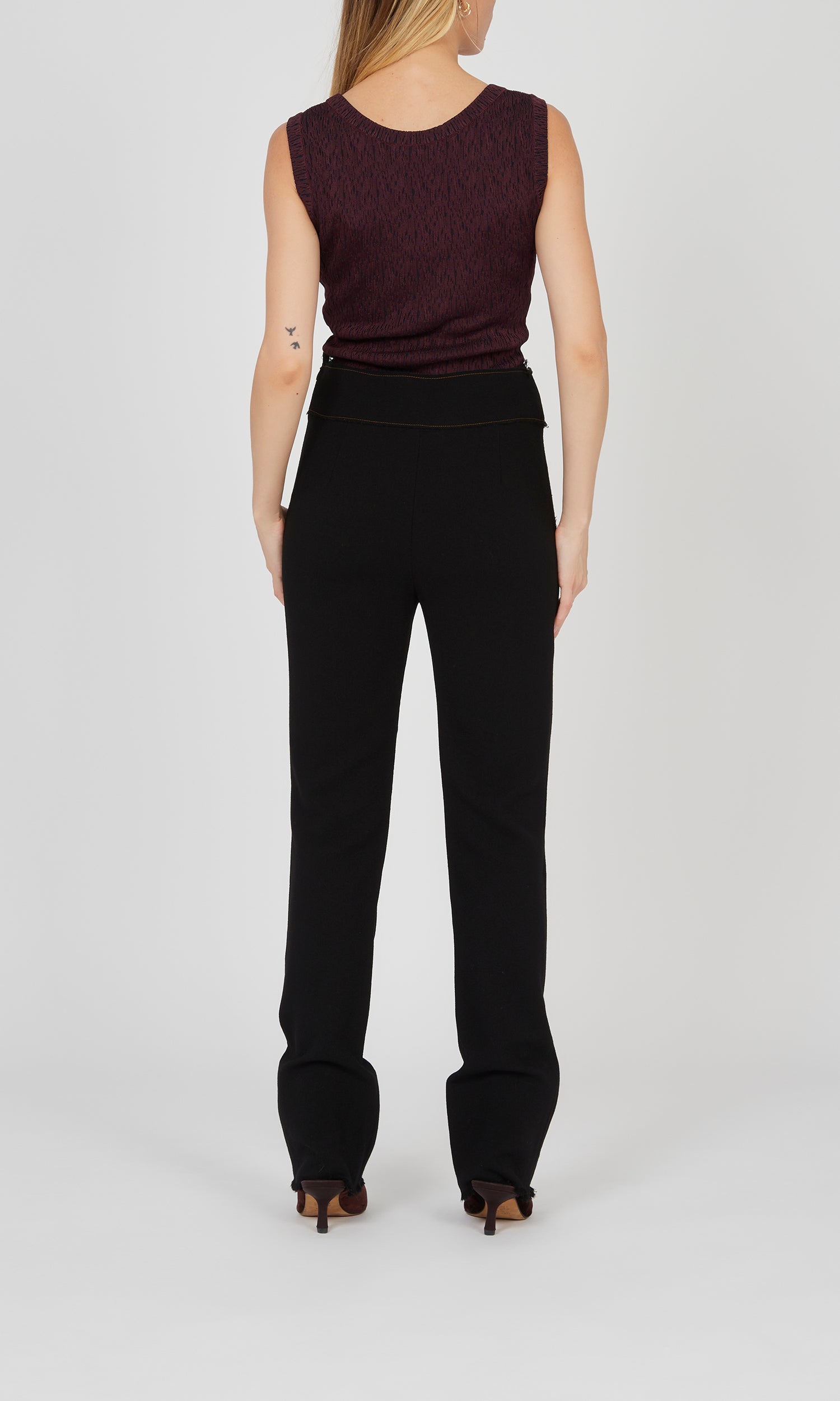 Pantalon en crêpe de laine - Noir