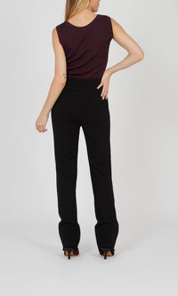 Pantalon en crêpe de laine - Noir