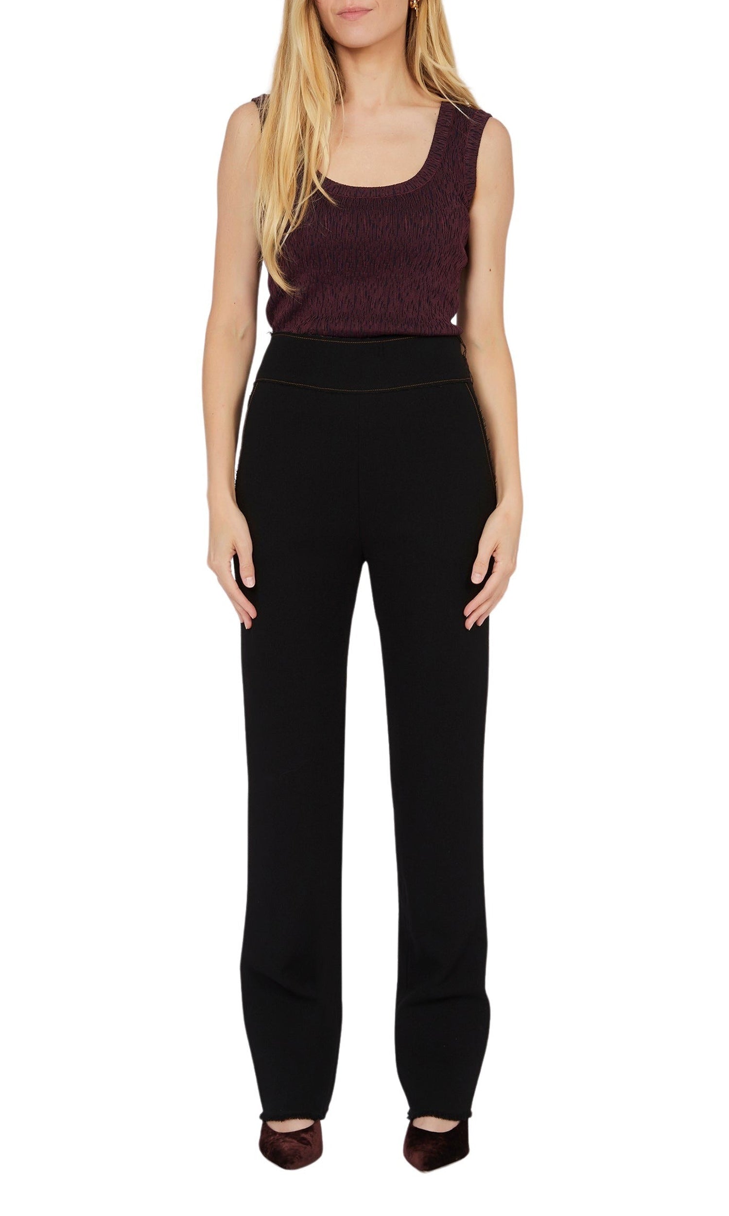 Pantalon en crêpe de laine - Noir