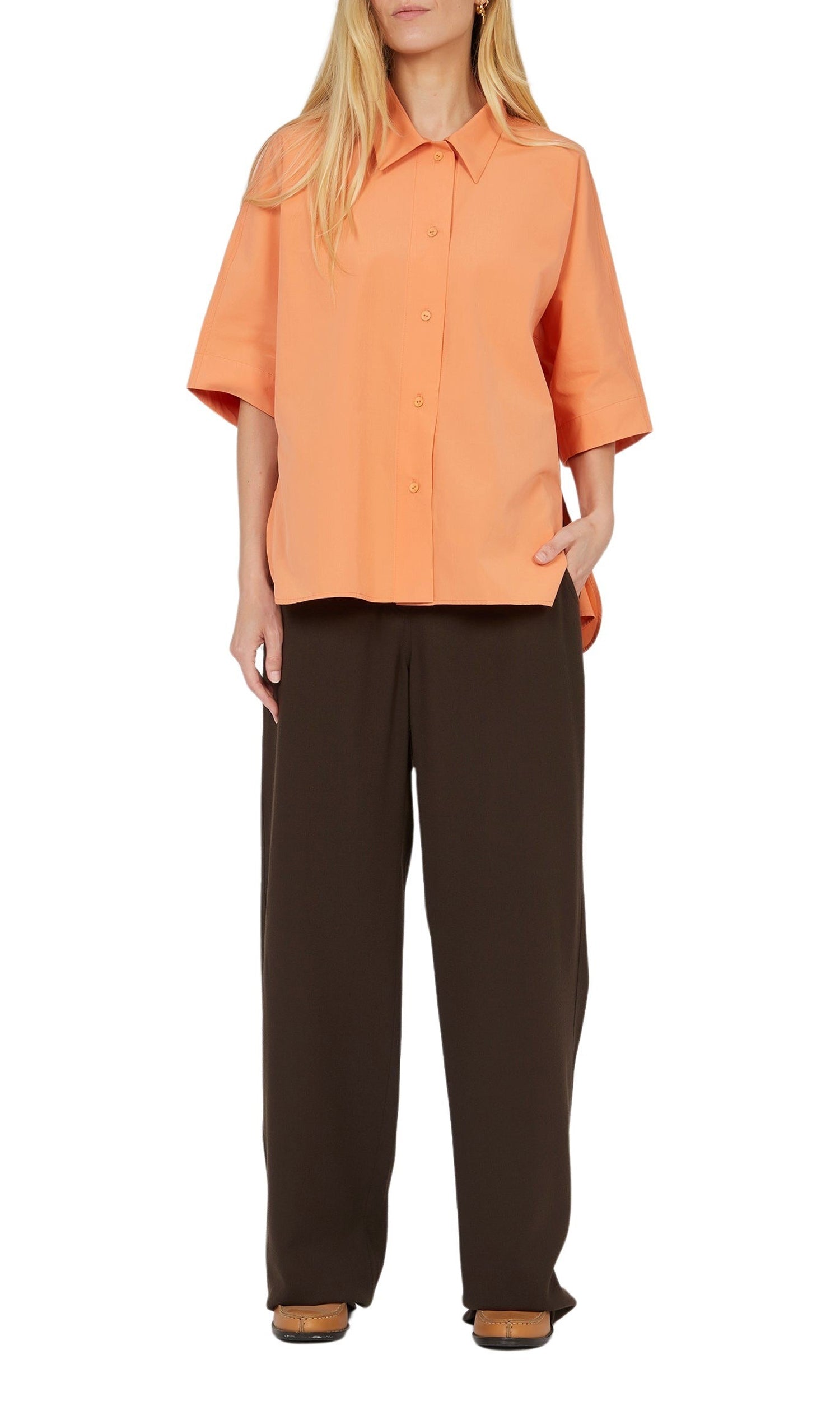 Chemise boxy à manches courtes - Cantaloup