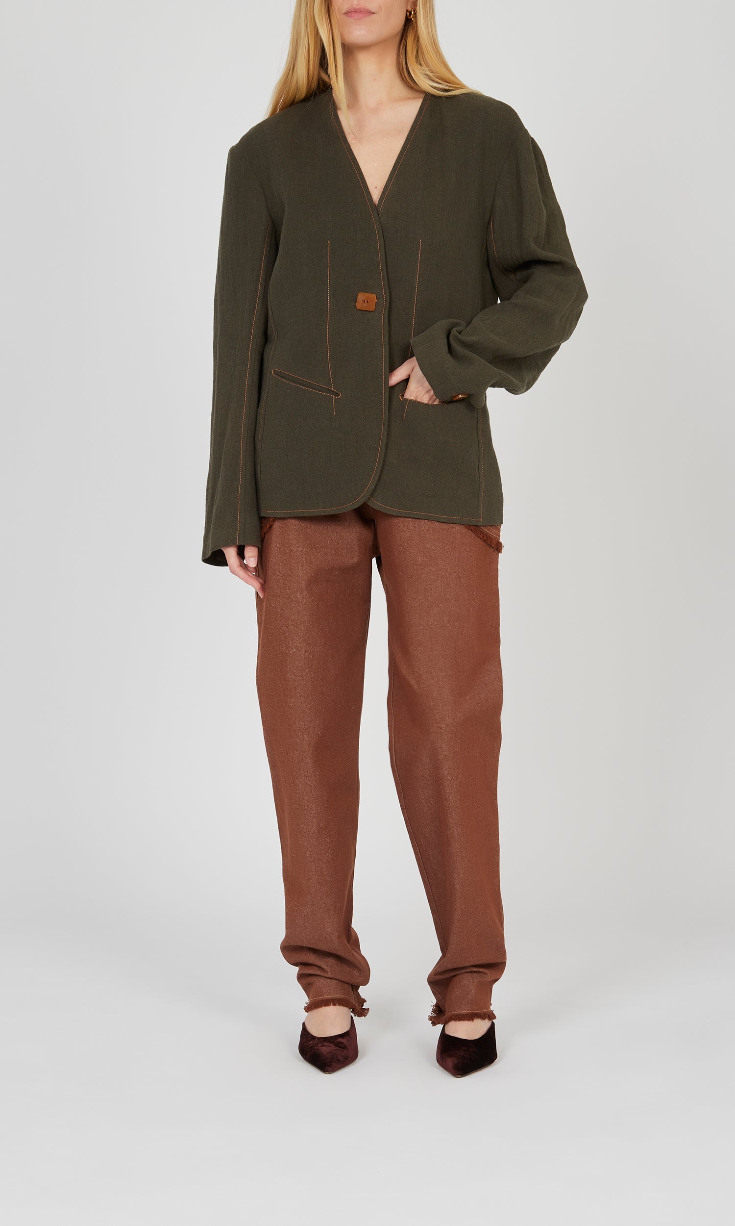 Pantalon élastiqué en denim - Aragonite