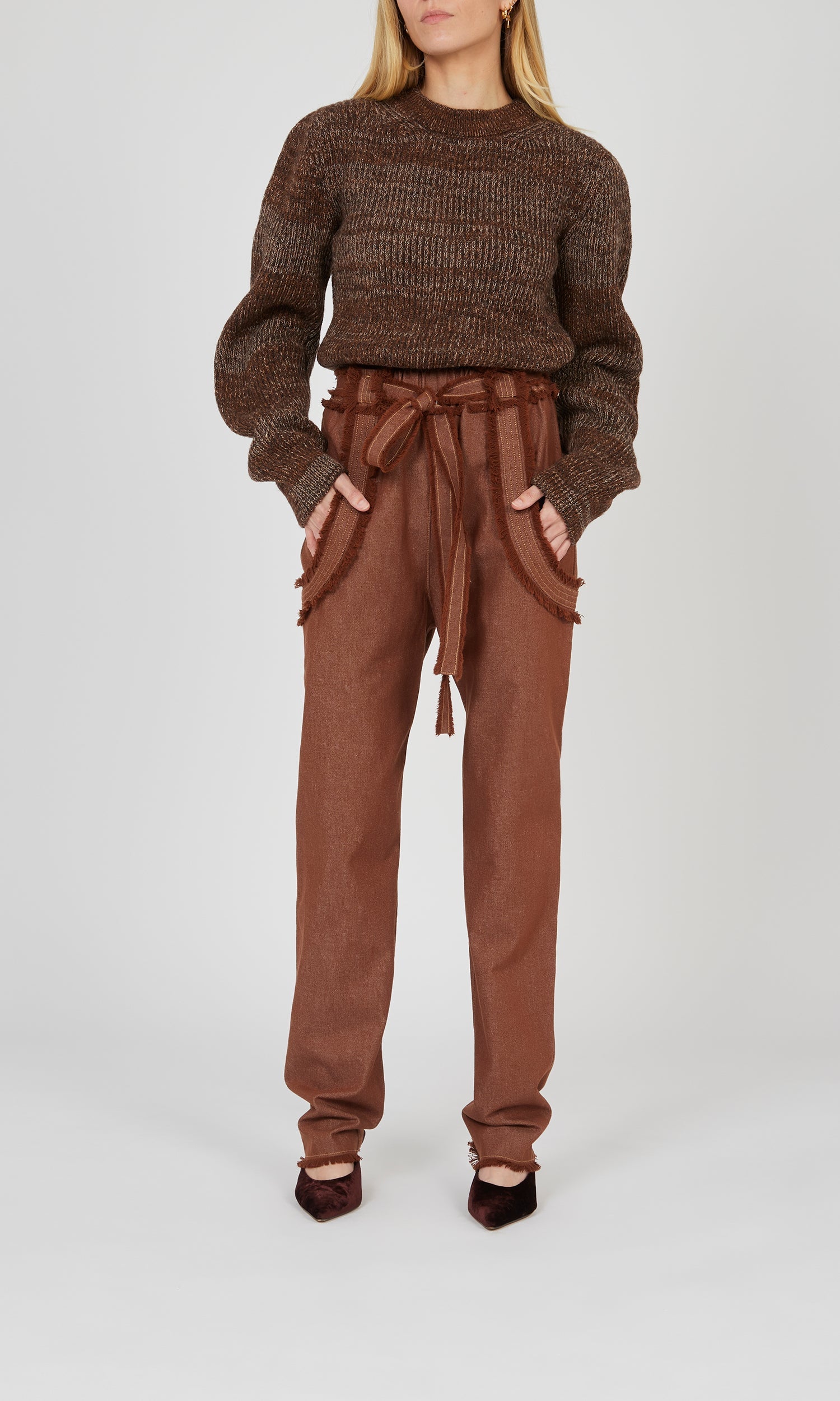 Pantalon élastiqué en denim - Aragonite
