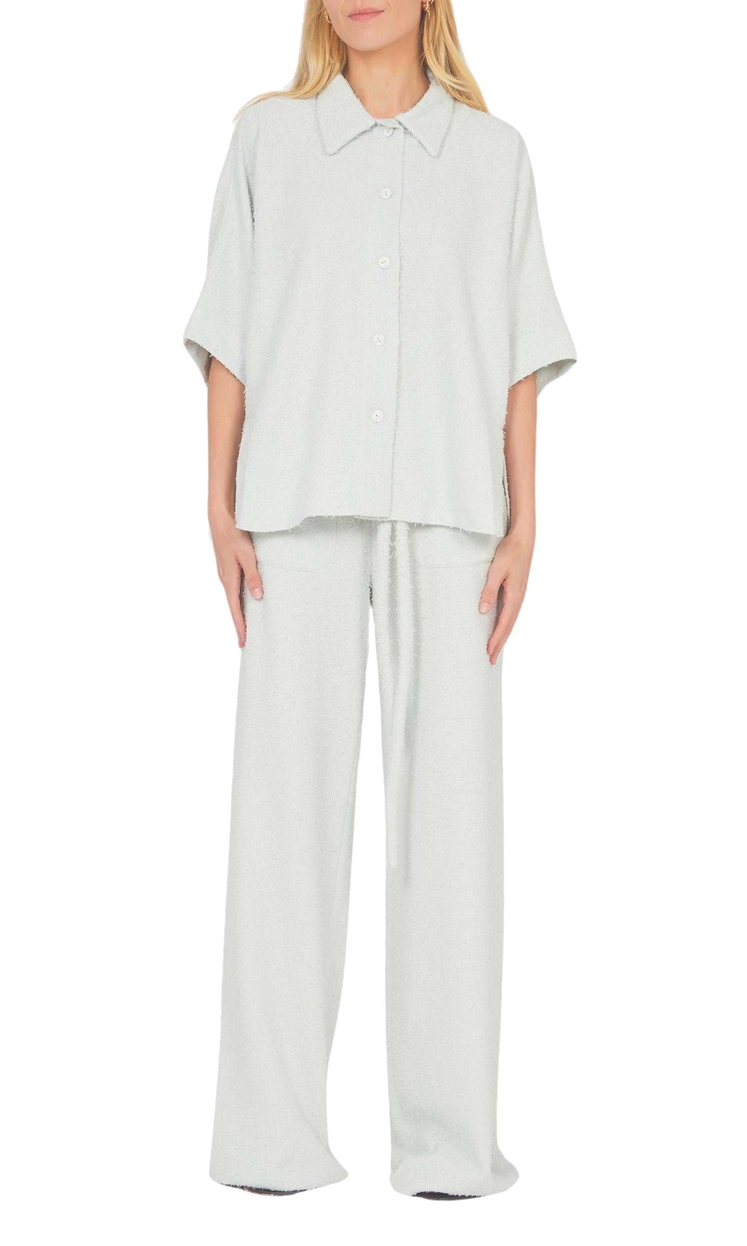 Chemise boxy à manches courtes - Chalk