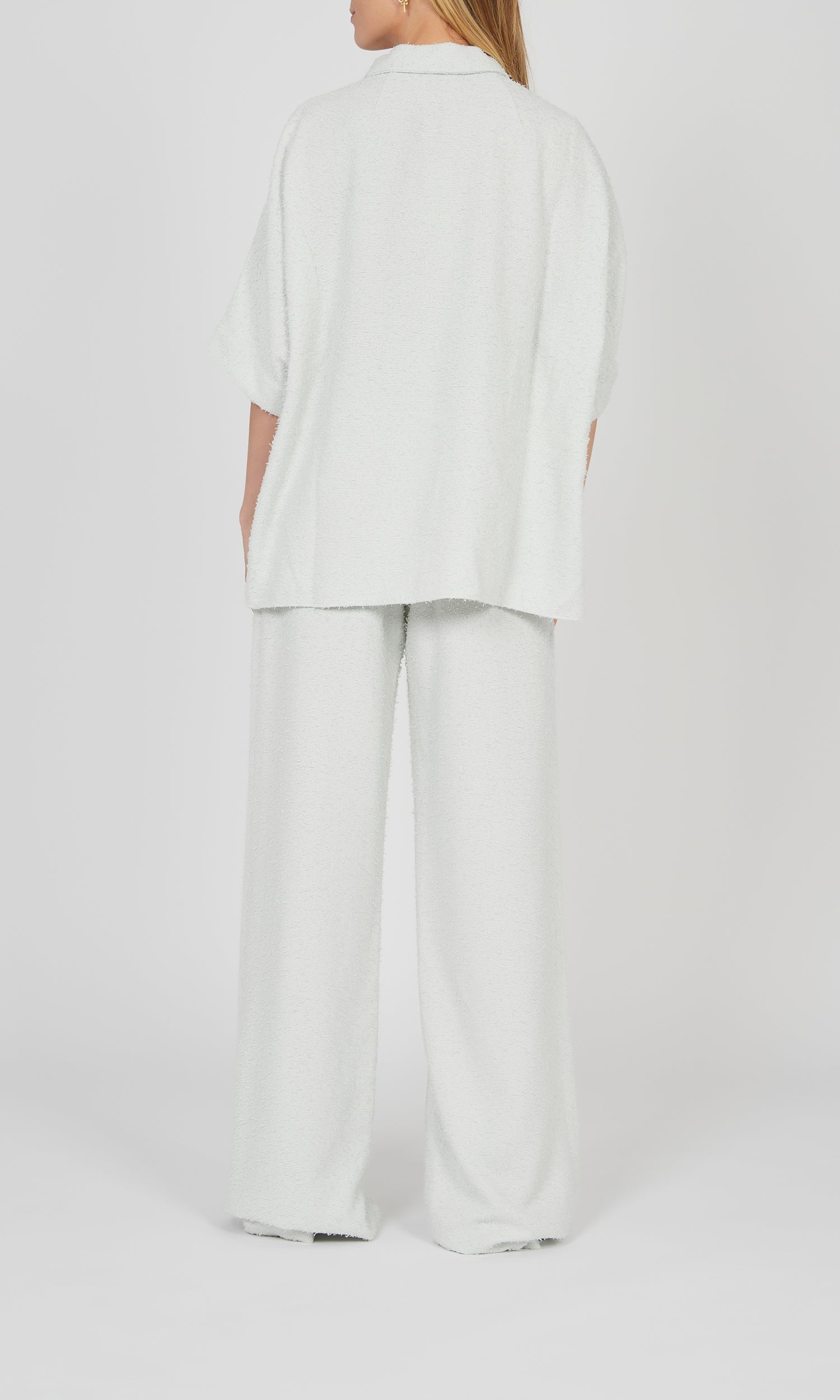 Chemise boxy à manches courtes - Chalk