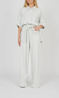 Chemise boxy à manches courtes - Chalk