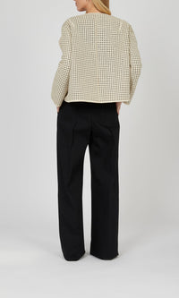Pantalon large en crêpe de laine - Noir