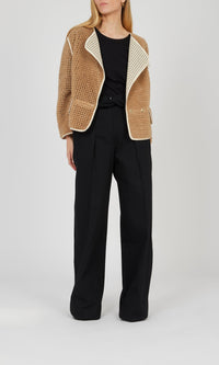 Veste perforée réversible - Beige