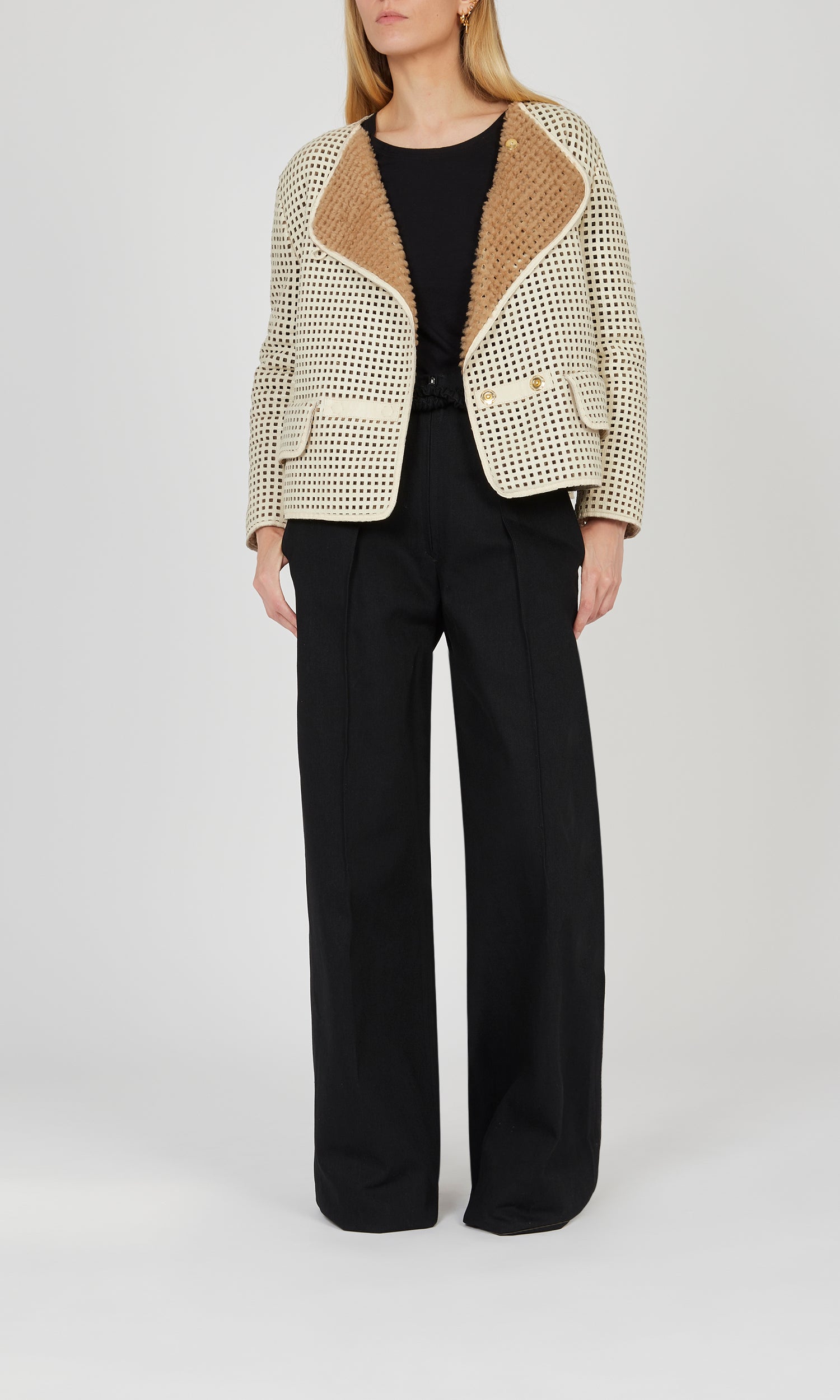 Veste perforée réversible - Beige