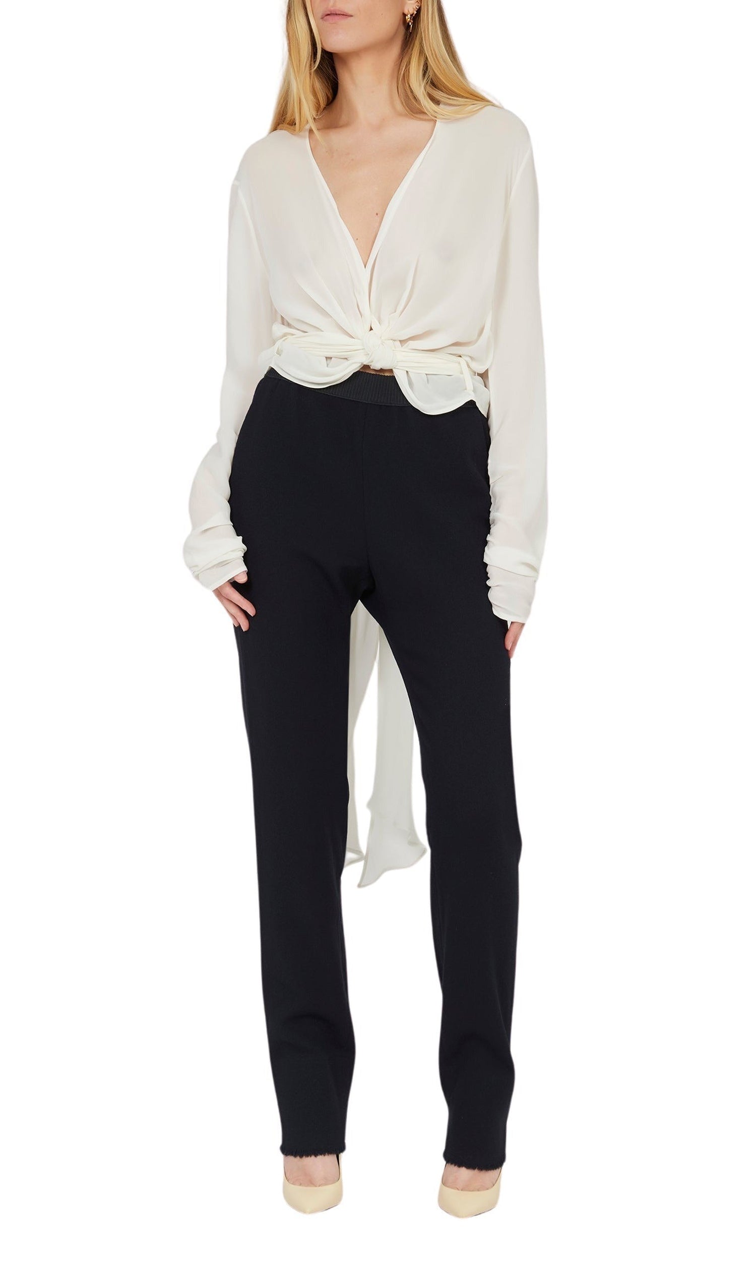 Top croisé en forme de cœur - Offwhite