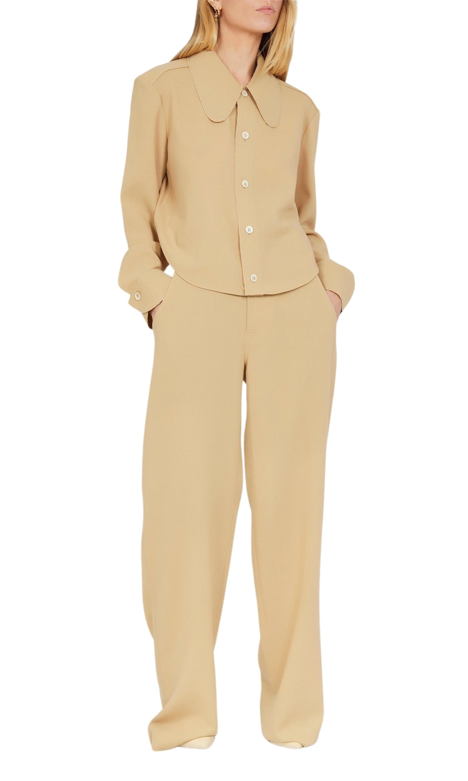 Chemise en crêpe de laine à ourlet incurvé - Dulce