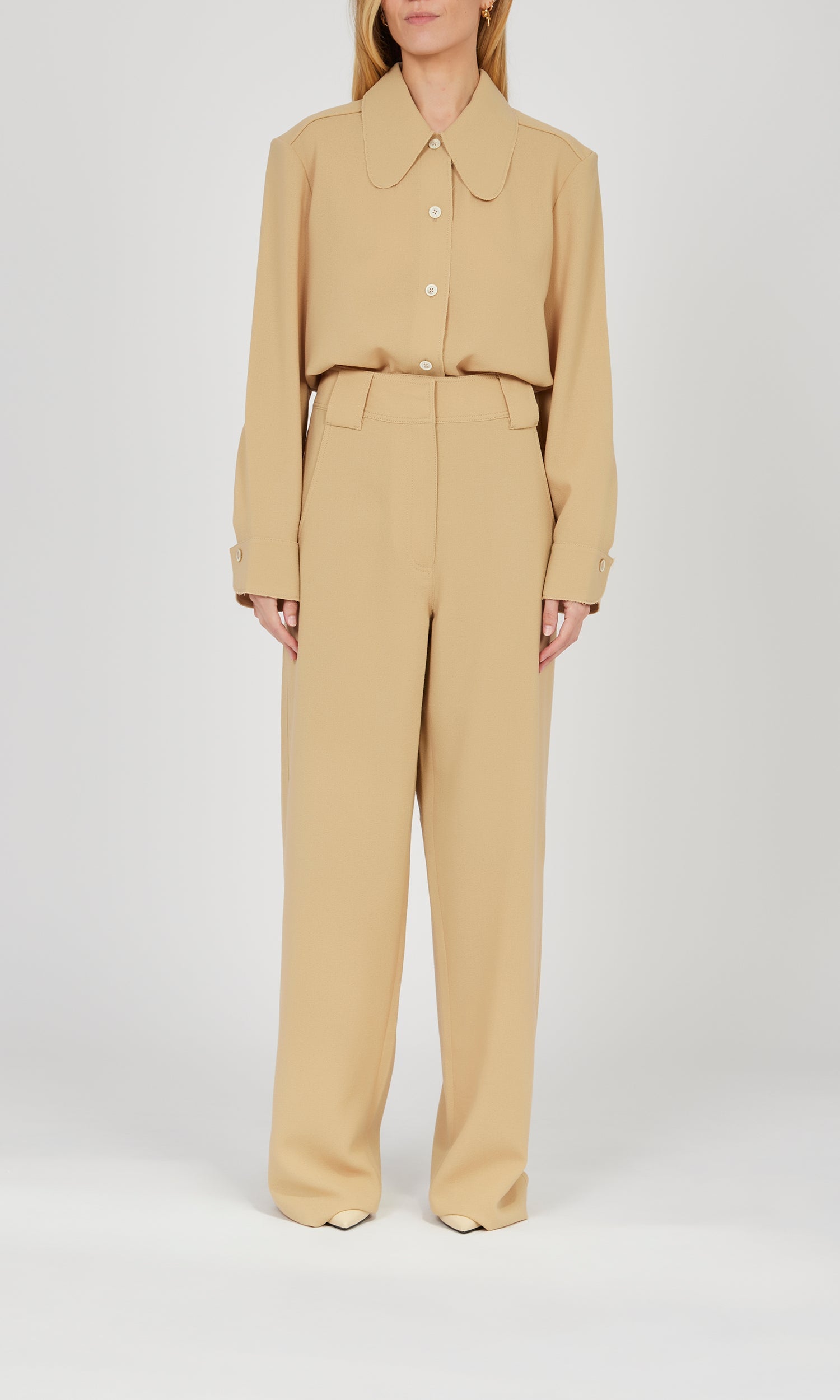 Chemise en crêpe de laine à ourlet incurvé - Dulce