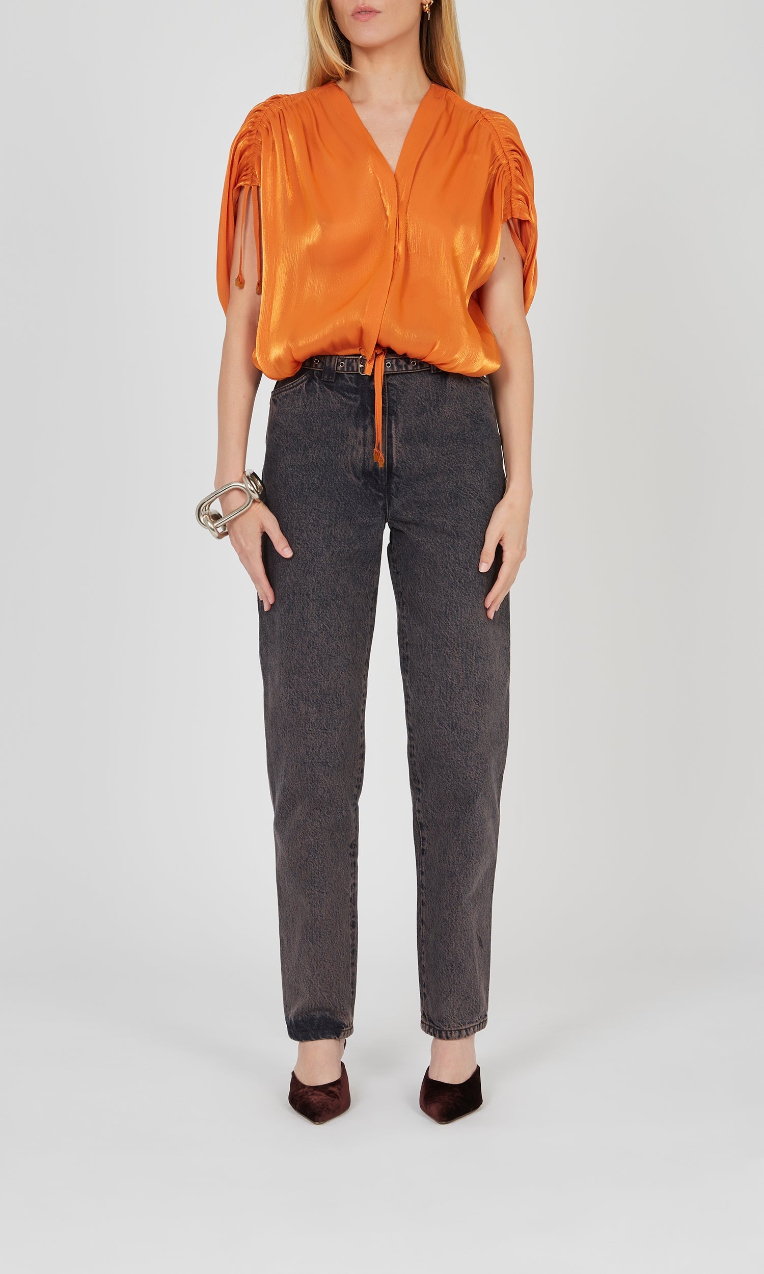 Pantalon carotte avec ceinture - Oak
