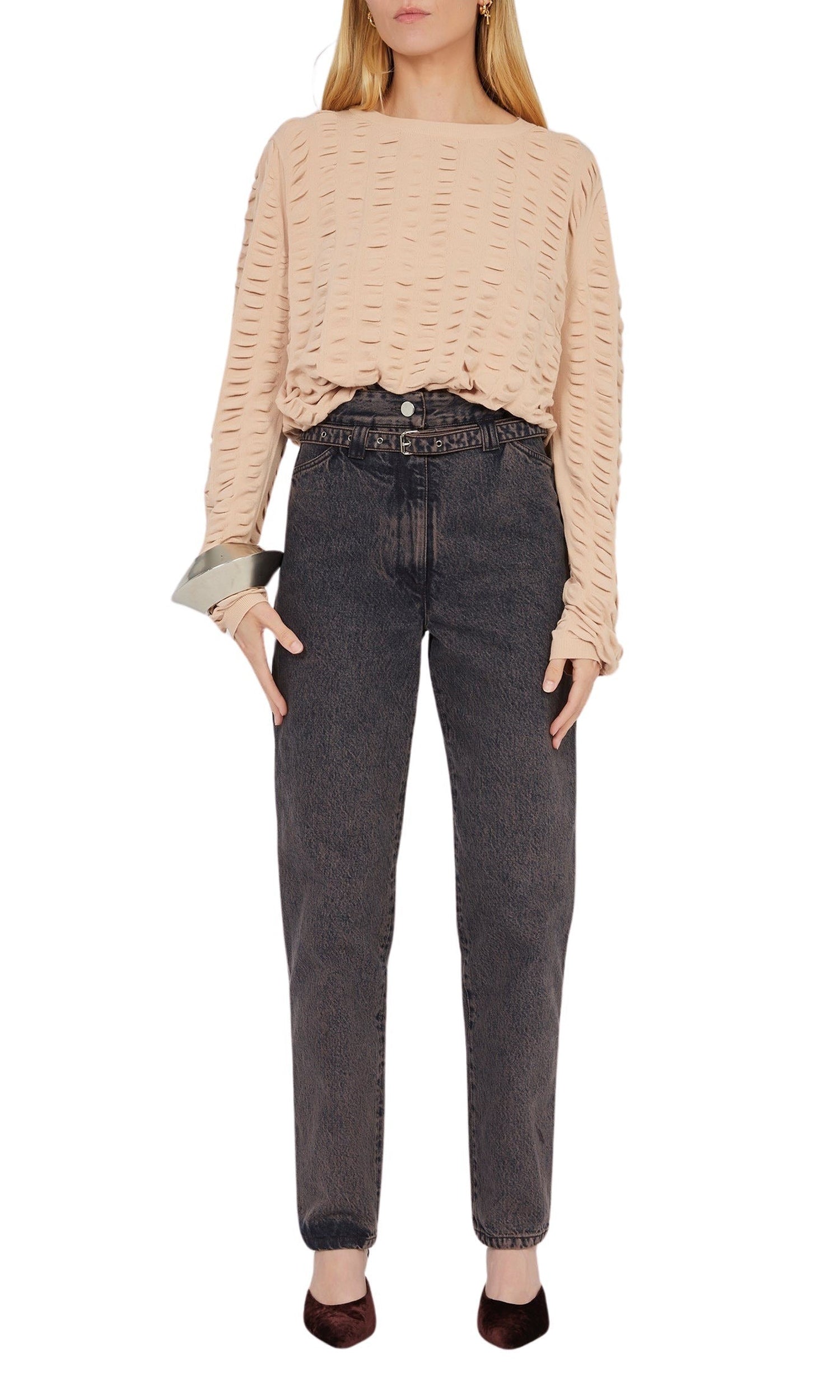 Pantalon carotte avec ceinture - Oak