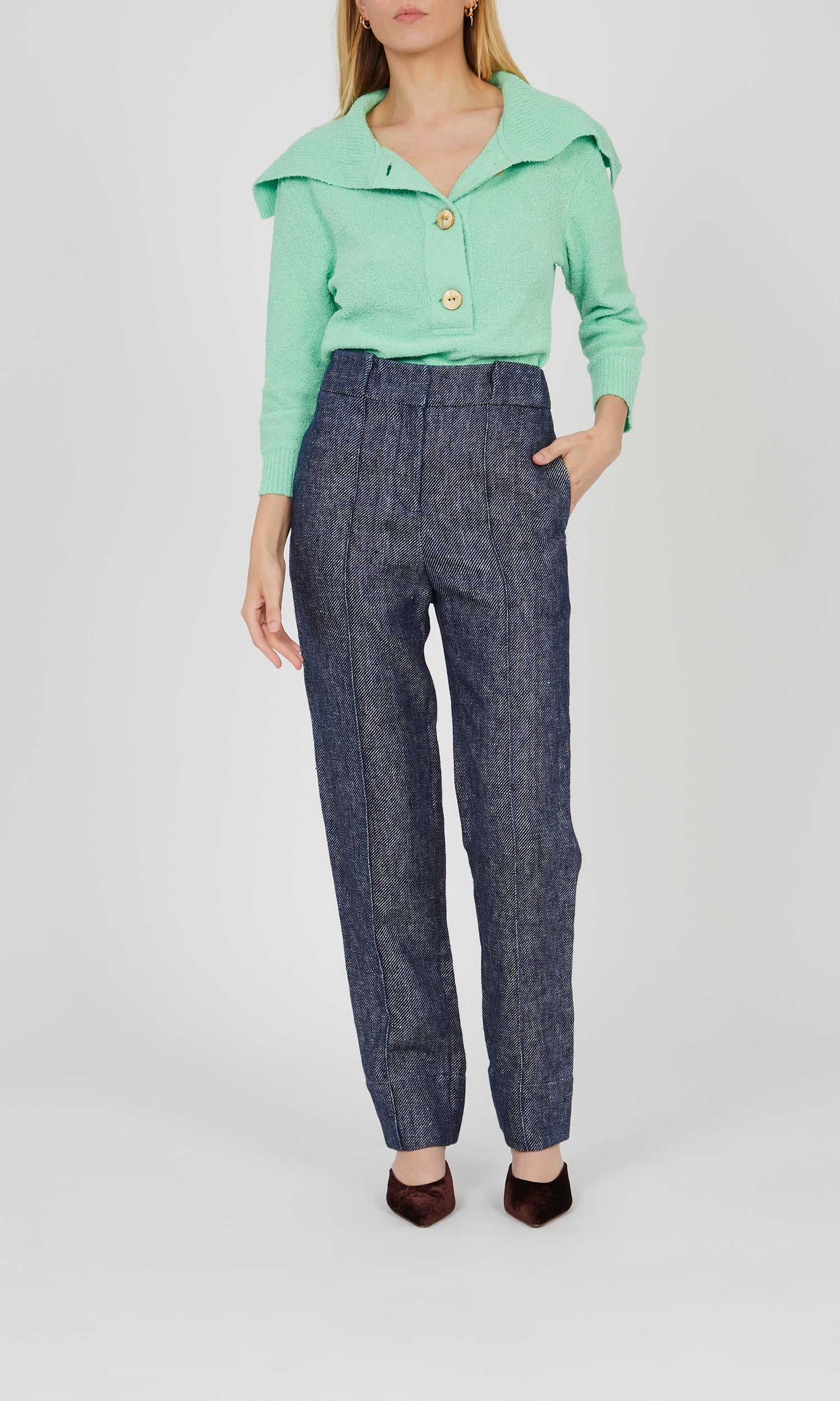 Pantalon droit en jean Macro - Denim