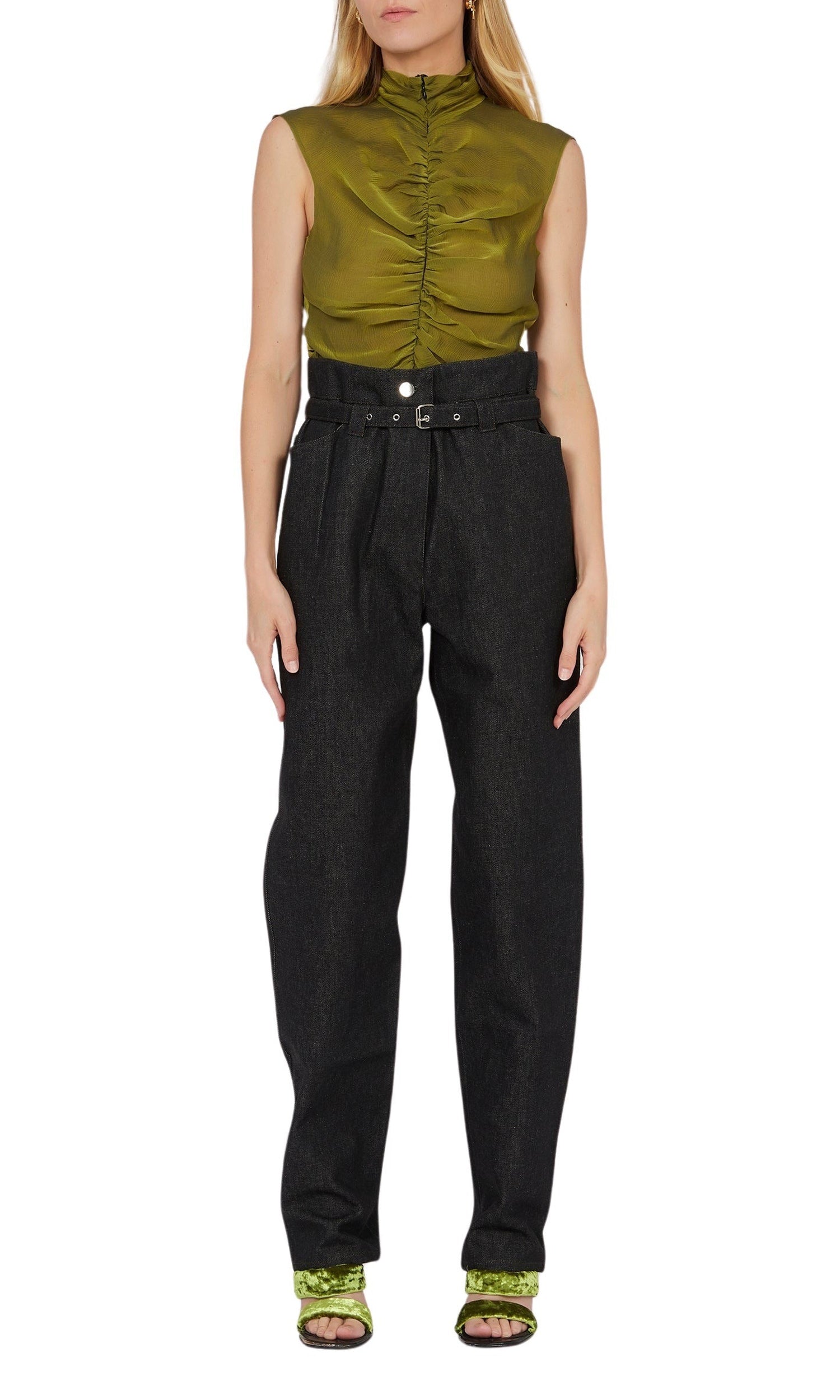 Pantalon carotte avec ceinture - Night
