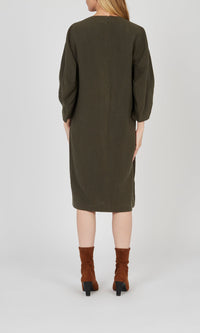 Robe midi boutonnée - Vert