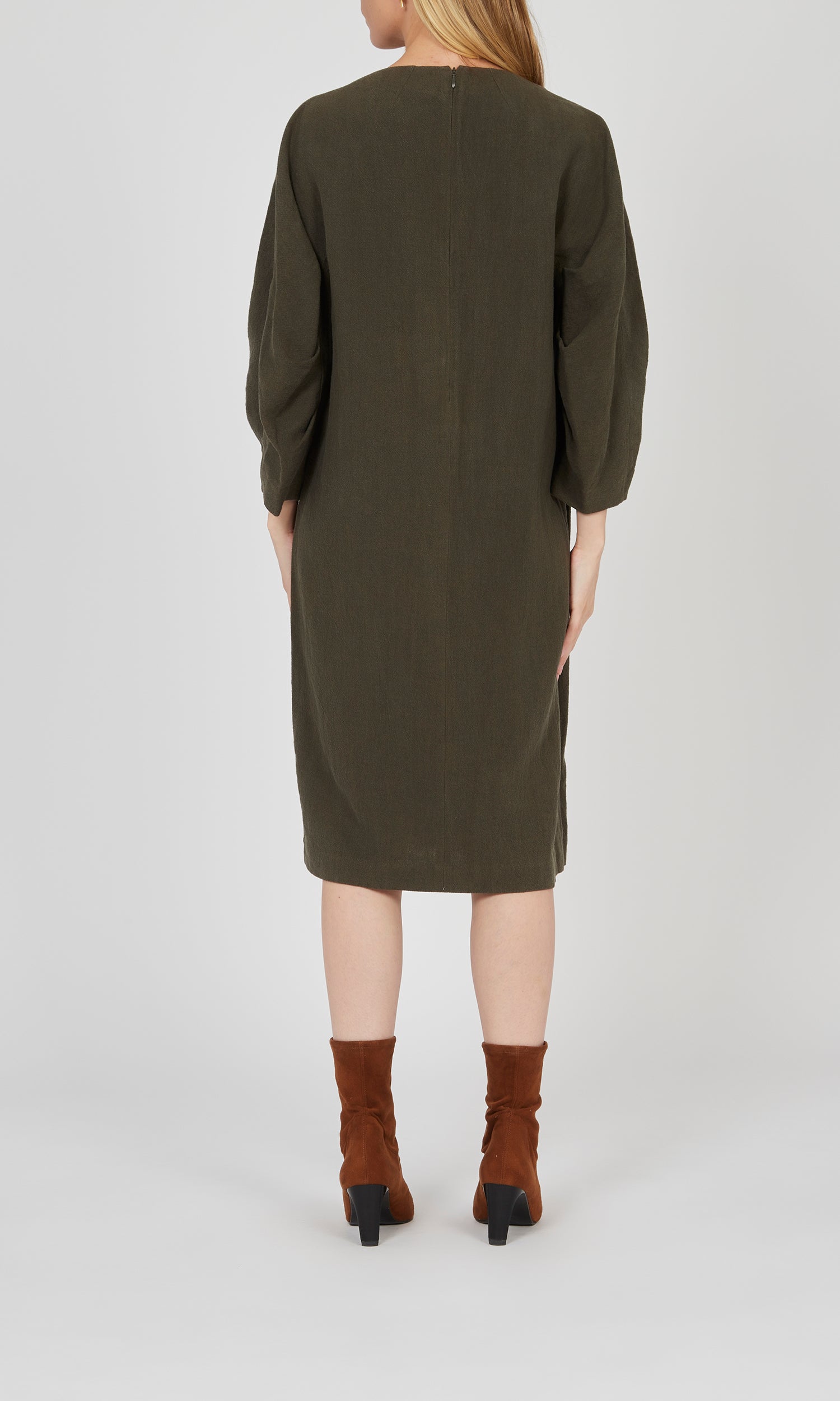 Robe midi boutonnée - Vert