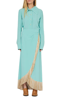 Body chemise bord franc en crêpe de soie - Icy green