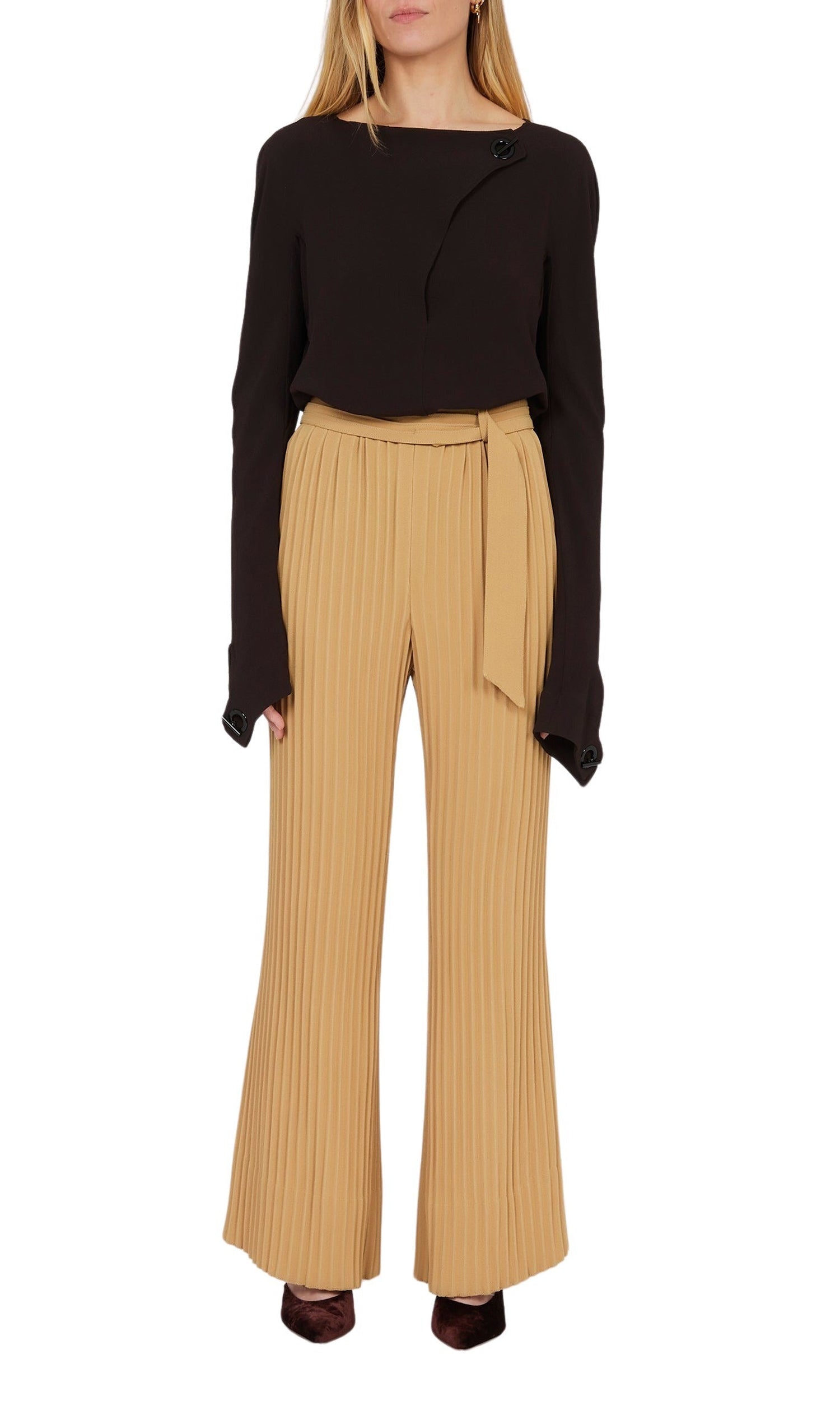 Chemise enveloppante en crêpe de soie - Noir