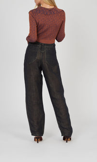 Cardigan en maille côtelée - Terracotta