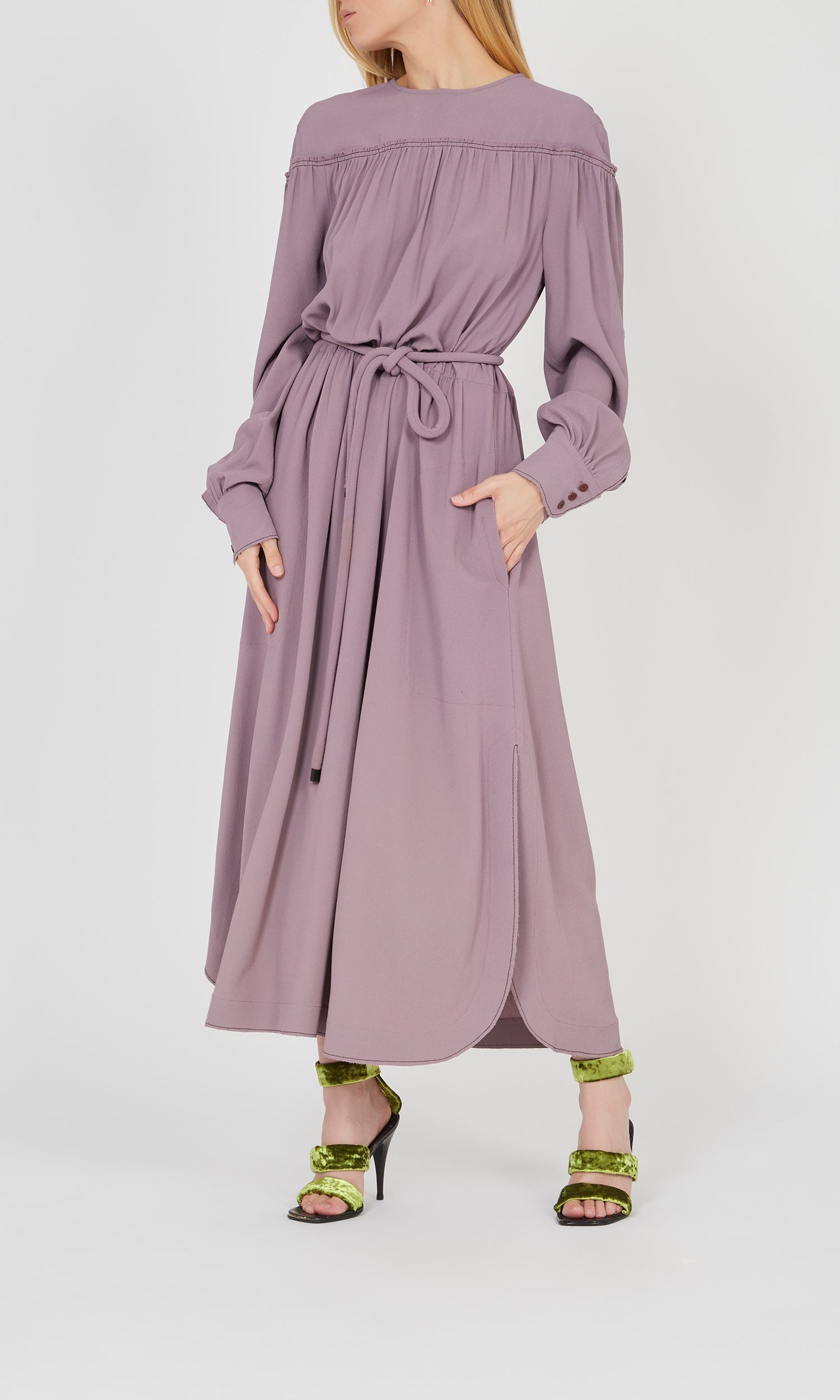 Robe en crêpe de soie - Mauve