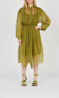 Robe transparente avec sous-robe - Black & Green