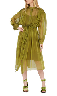 Robe transparente avec sous-robe - Black & Green