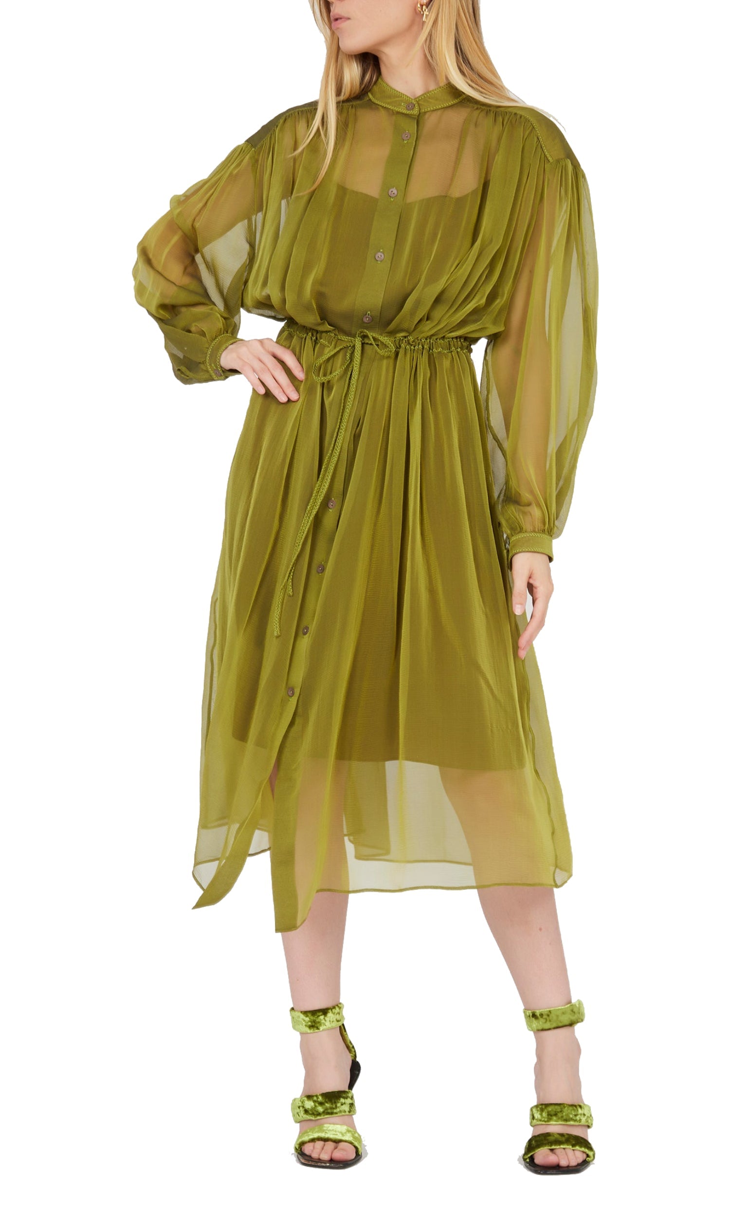 Robe transparente avec sous-robe - Black & Green