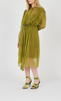 Robe transparente avec sous-robe - Black & Green