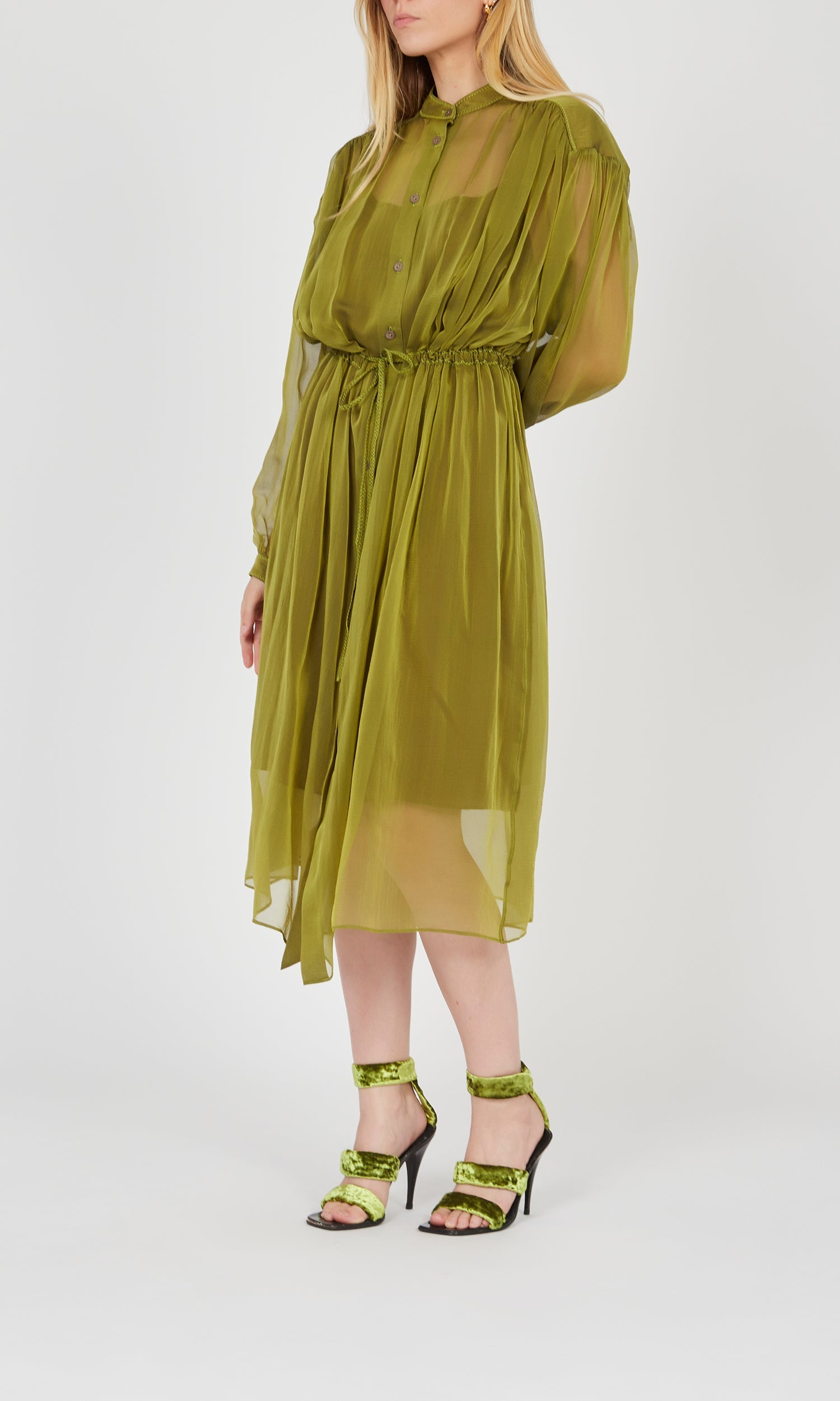 Robe transparente avec sous-robe - Black & Green