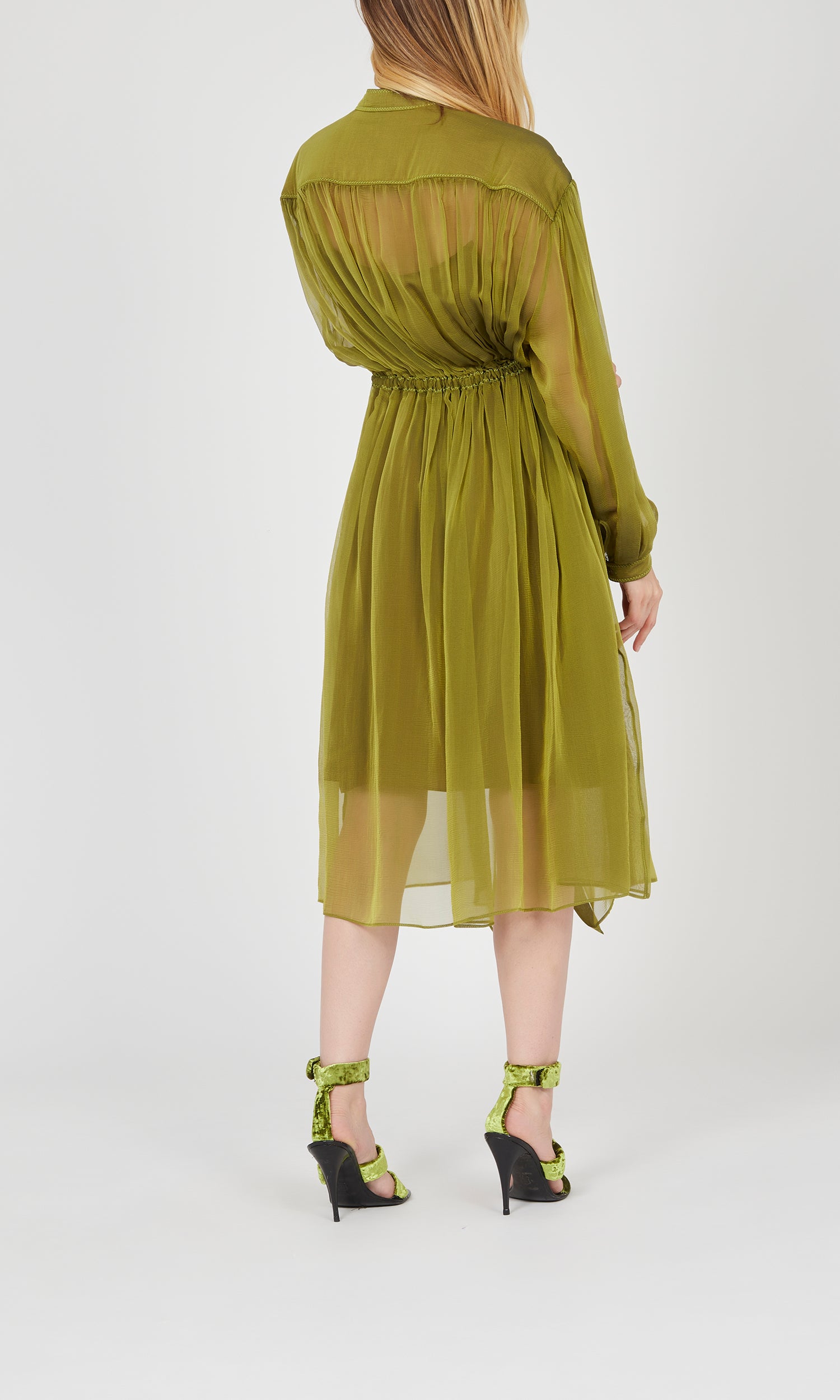 Robe transparente avec sous-robe - Black & Green