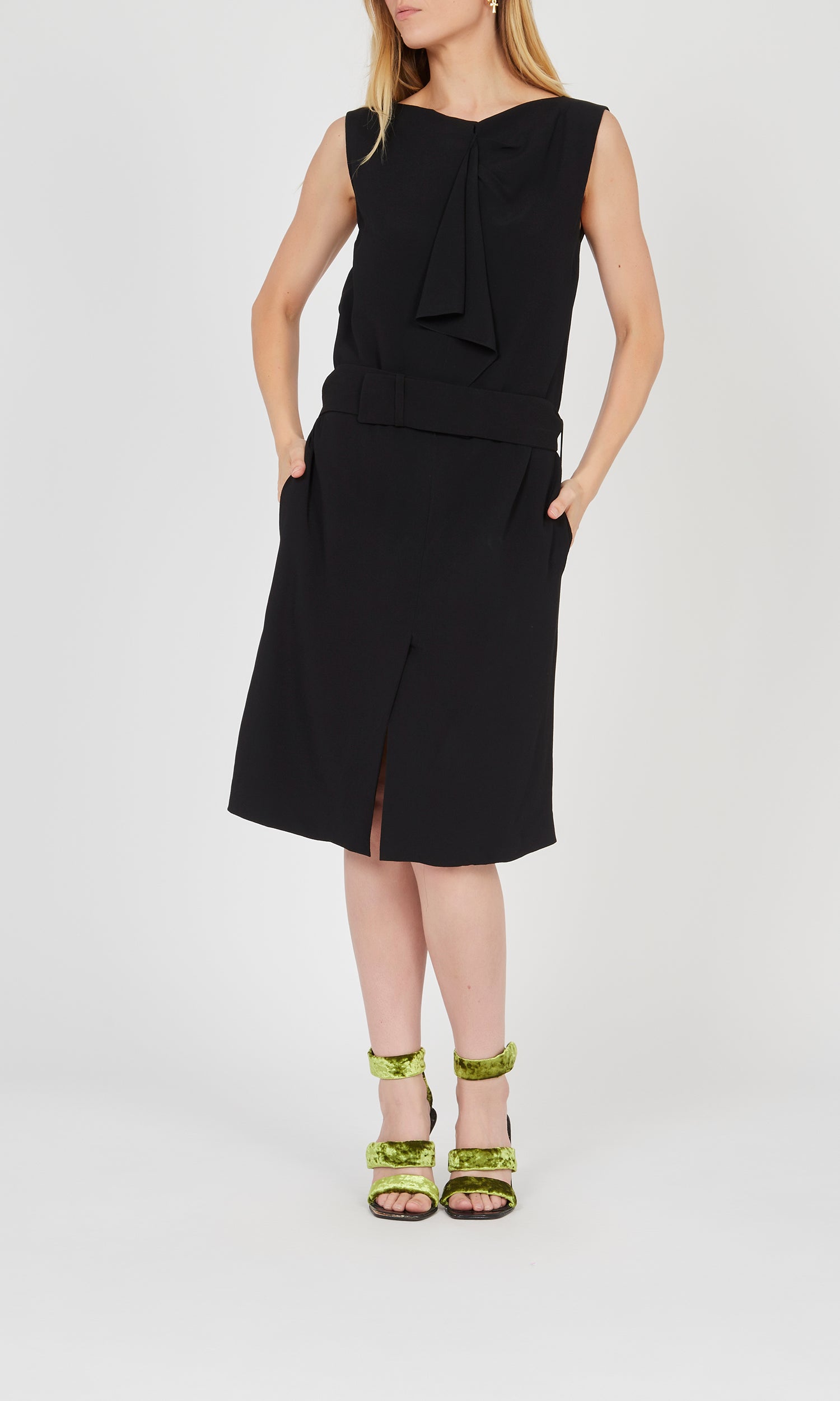 Robe à col drapé - Noir