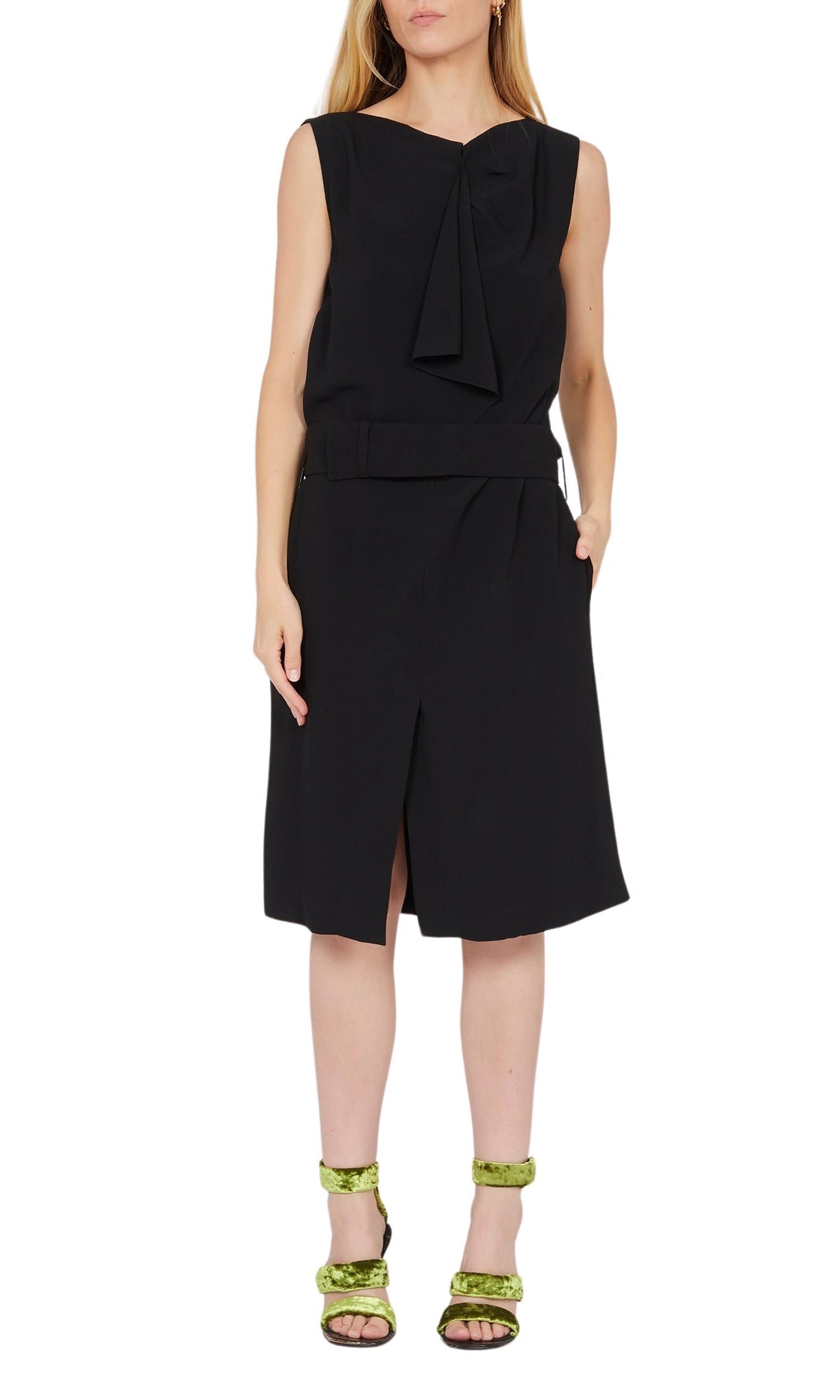 Robe à col drapé - Noir