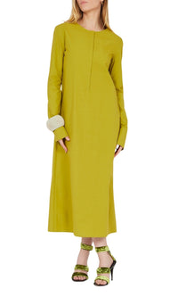 Robe droite à manches longues - Matcha