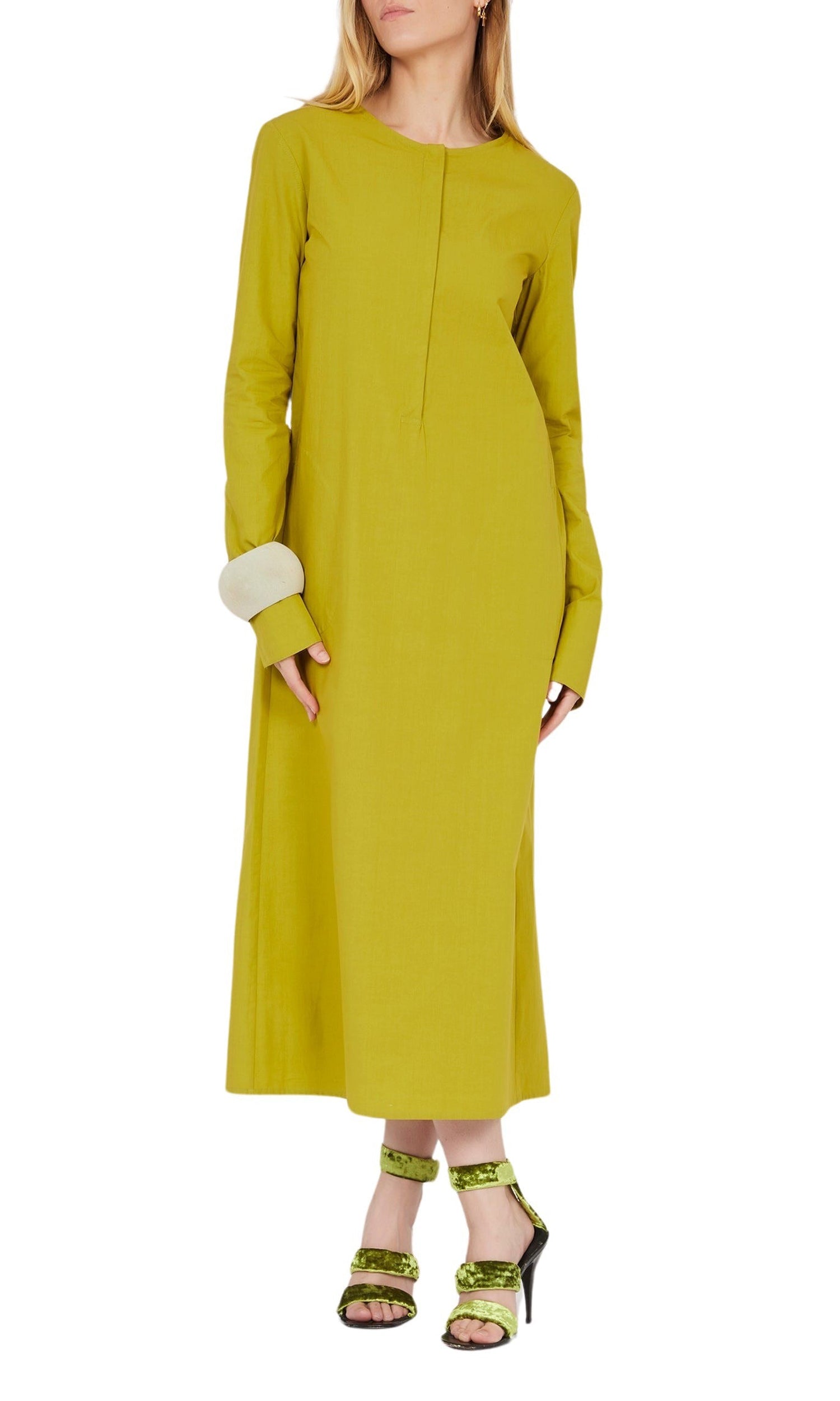 Robe droite à manches longues - Matcha