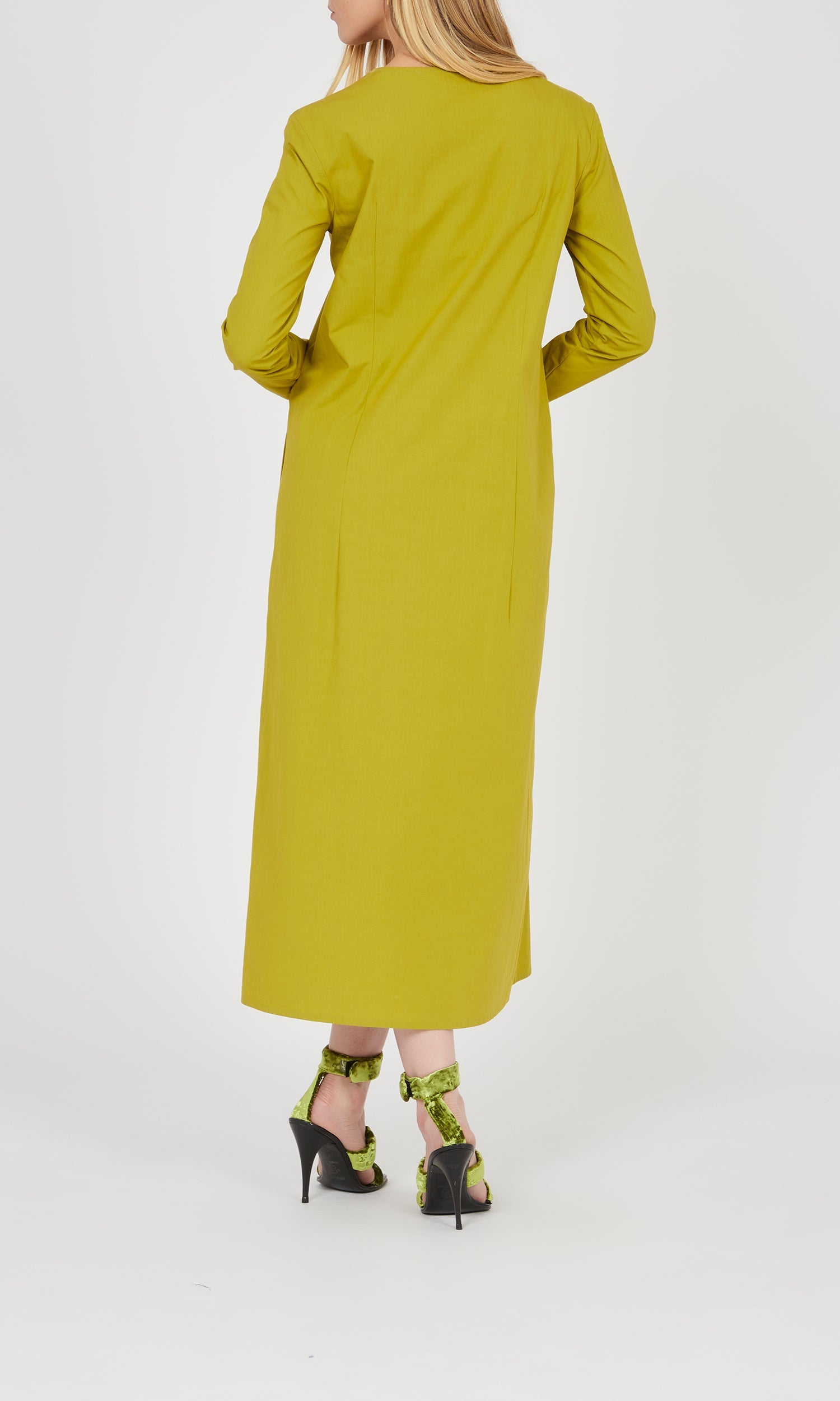 Robe droite à manches longues - Matcha
