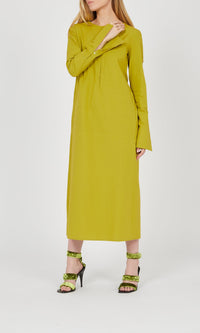 Robe droite à manches longues - Matcha