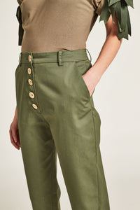 Pantalon taille haute Élégance - Vert