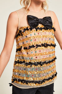 Top Meli Melo sans manches - Beige