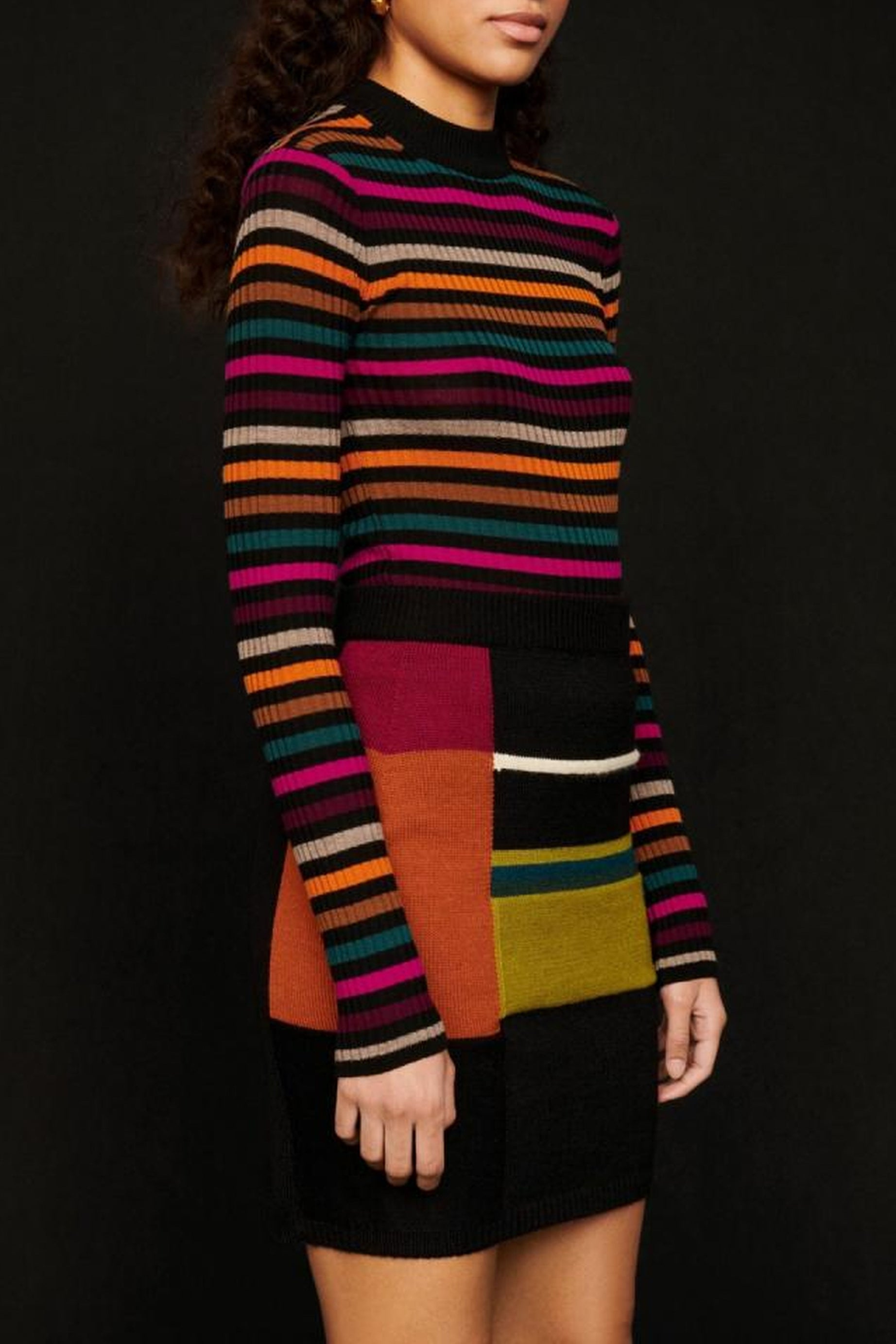 Pull chaussette en laine - Multicolor Fuchsia