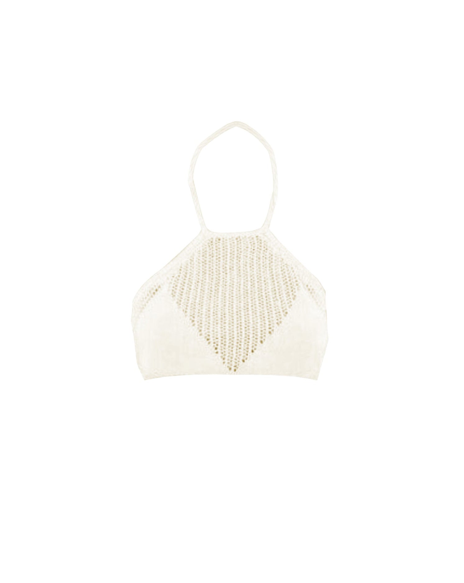 YRETOUCHE Crop top Mele triangle à dos nu - Creme