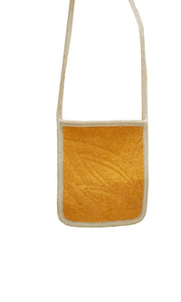 Petite pochette en laine autrichienne matelassée - Orange peach