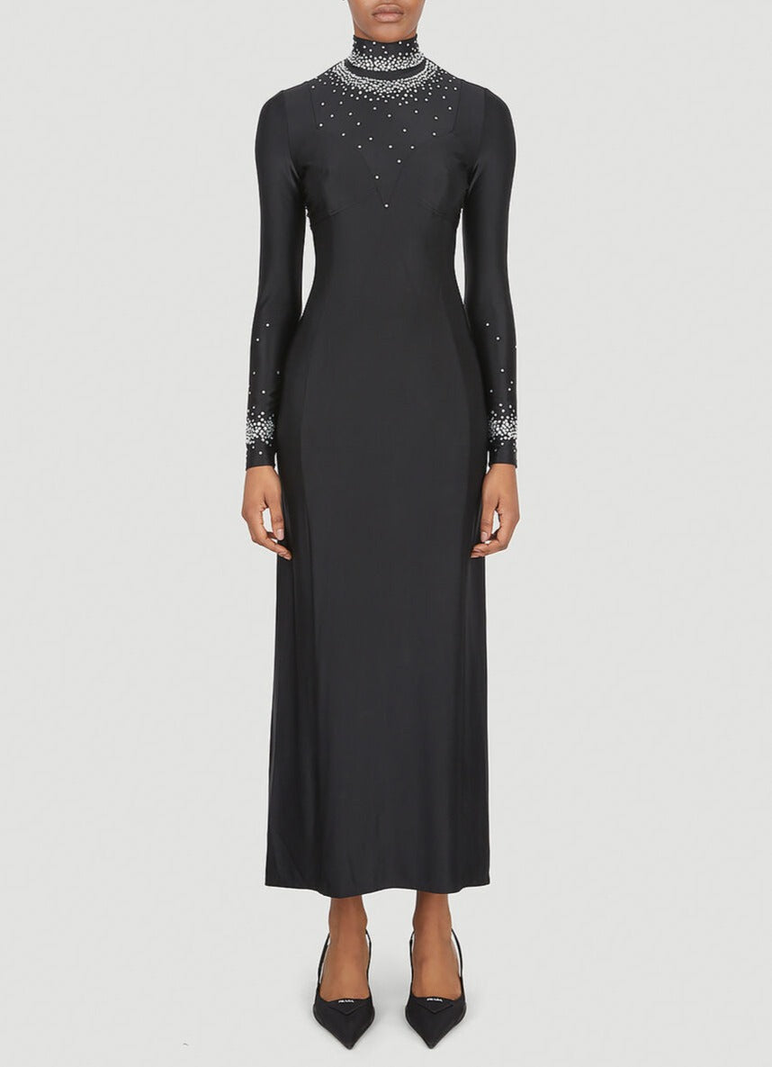 Robe longue à strass - Black