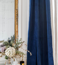 Rideau Palazzo en velours côtelé - Bleu marine