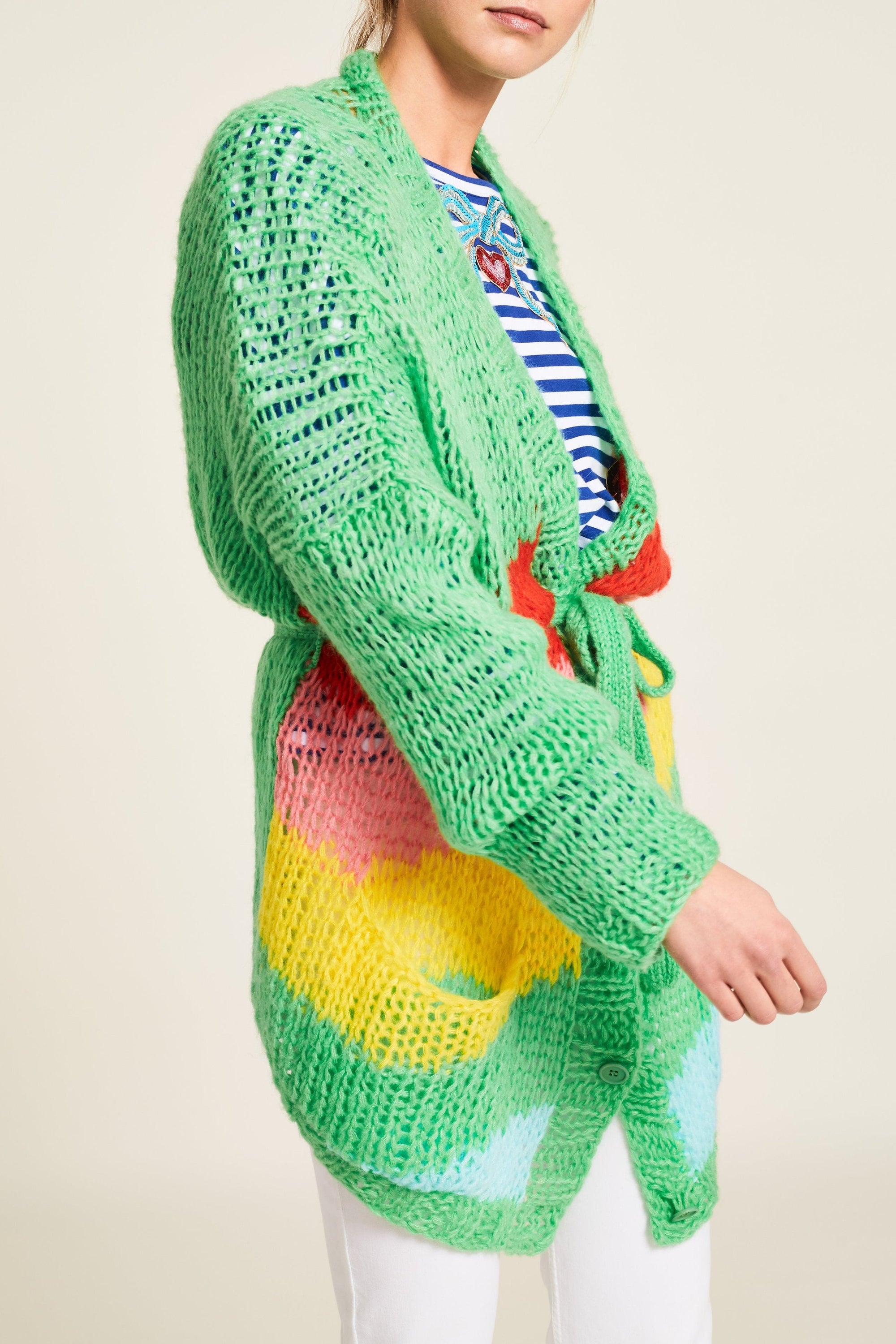 Cardigan Joy en crochet - Vert